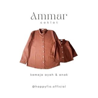 Kemeja Couple Ayah Anak Lengan Panjang Warna Brown (Coklat) by Happyfio