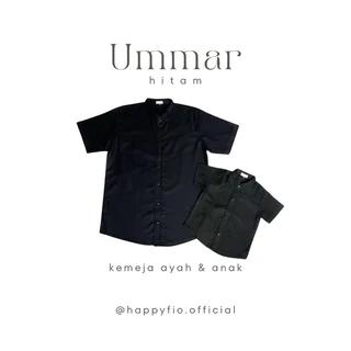 Kemeja Couple Ayah Anak Lengan Pendek warna Hitam by Happyfio