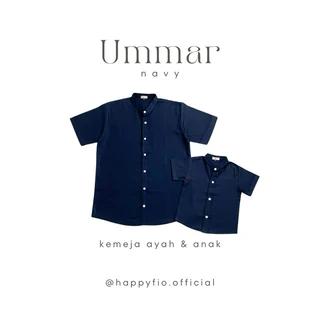 Kemeja Couple Ayah Anak Lengan Pendek warna Navy by Happyfio